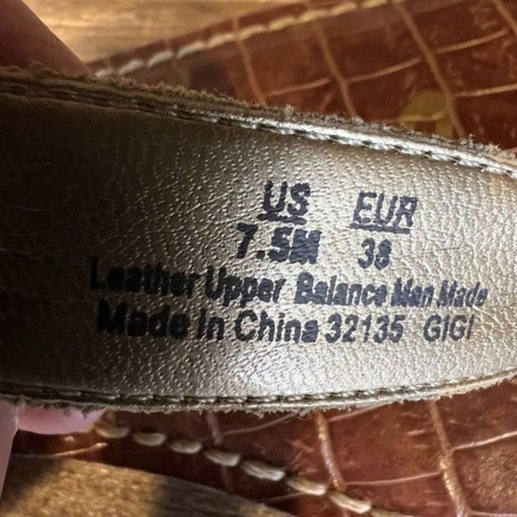 Womens Sam Edelman Camo Green Suede Leather Sandals Shoes Size 7.5 M GUC‎ - Picture 6 of 6